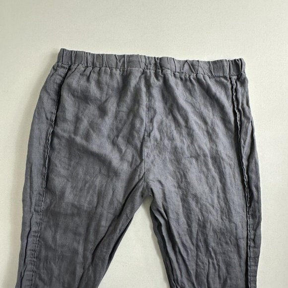 Ellen Tracy Linen Pants Elastic Drawstring Waist Women’s XL Gray Joggers - Picture 3 of 9